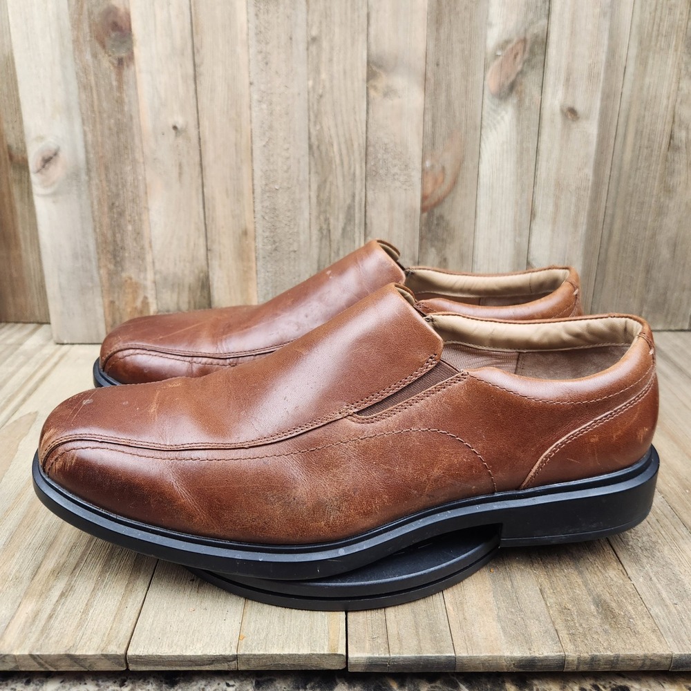 Johnston & Murphy Stanton XC4 Slip On Loafers Mens size 14 Brown Leather Shoes